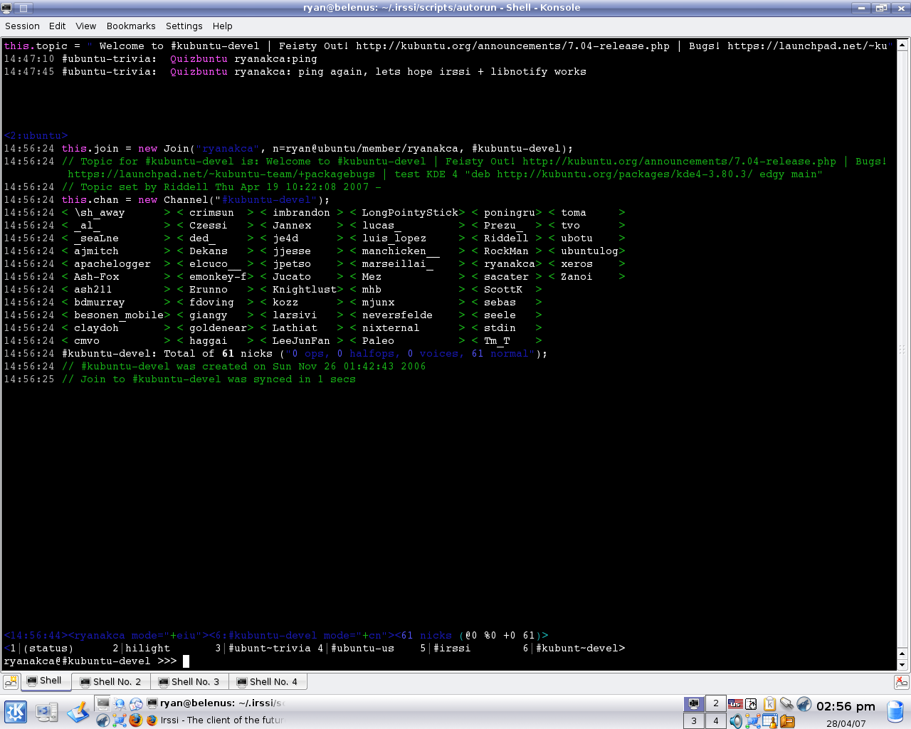Irssi Monitor Window Irssi Monitor Window